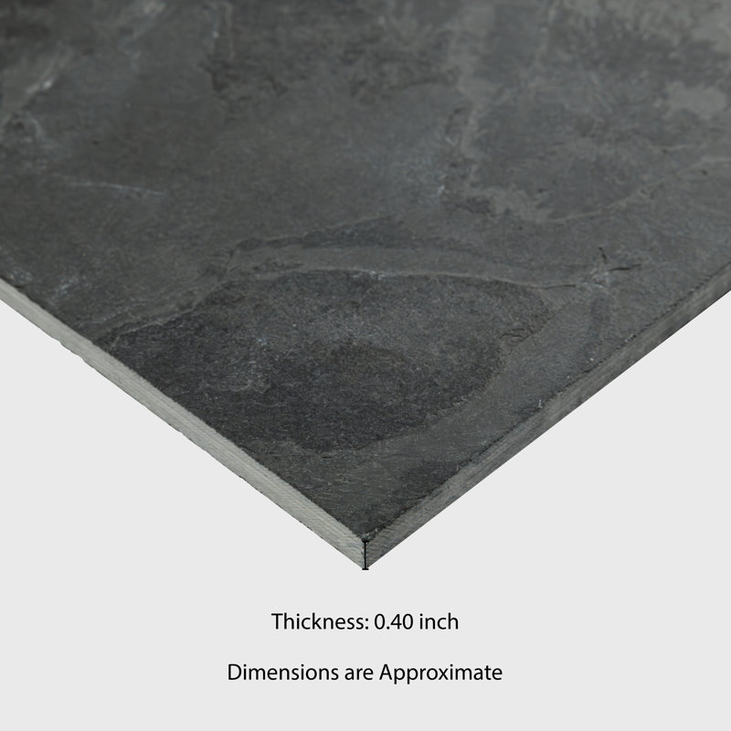 Ackland Camden Charcoal 16 in. x 24 in. Gauged Slate Floor and
